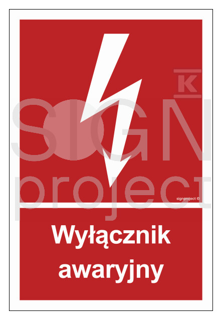 Wyłącznik awaryjny, 10 x 14,8 cm, FN - - BC034_100X148_FN