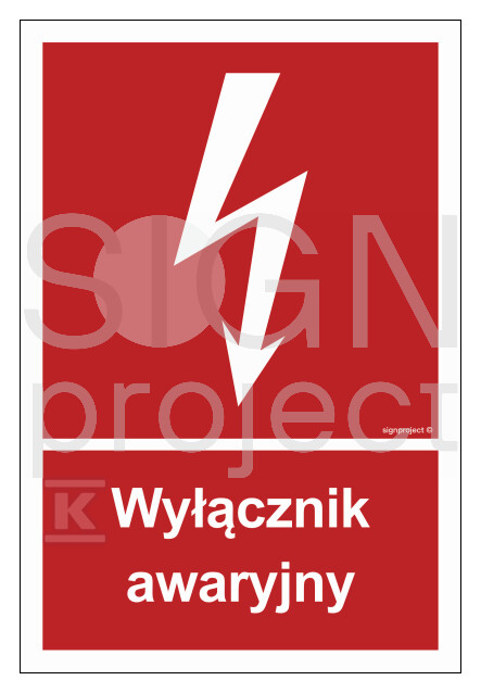 Wyłącznik awaryjny, 20 x 29,6 cm, FN - - BC034_200X296_FN
