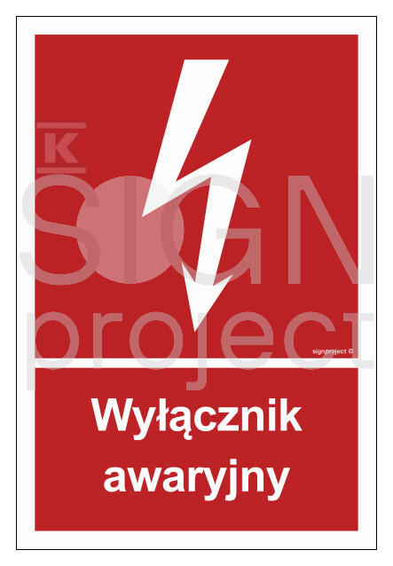 Wyłącznik awaryjny, 35 x 51,8 cm, KN - - BC034_350X518_KN