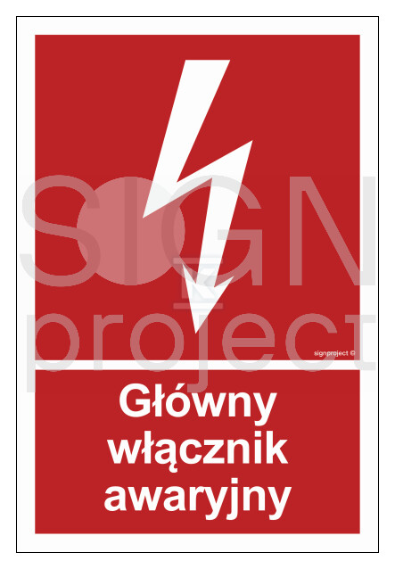 Główny włącznik awaryjny, 35 x 51,8 cm, - BC035_350X518_KN