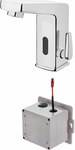 Chrome sensor battery. standing washbasin with temperature control in the body, battery powered 4x1.5v