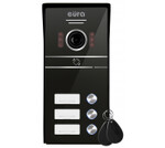 Kaseta zewnętrzna wideodomofonu "EURA" VDA-63C5 - trójrodzinna, czarna, kamera 1080p., czytnik RFID, natynk