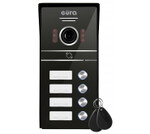 Kaseta zewnętrzna wideodomofonu "EURA" VDA-64C5 - czterorodzinna, czarna, kamera 1080p., czytnik RFID, natynk