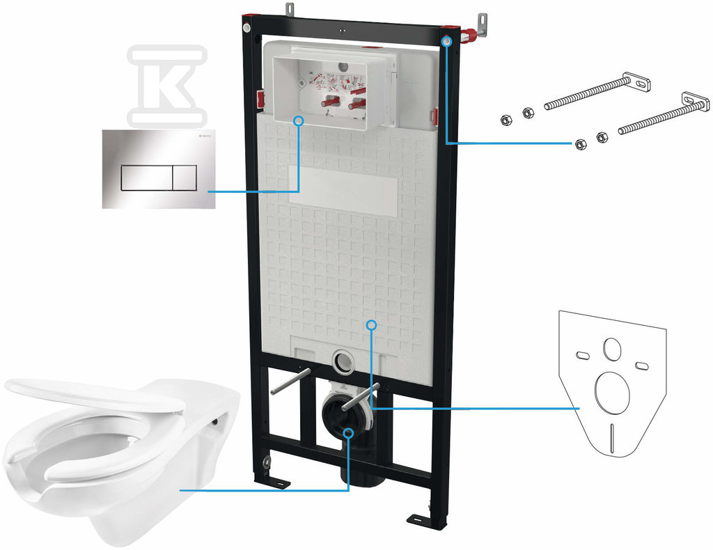 Zestaw WC podtynkowy Vital 6 w 1, - CDVS6WPW