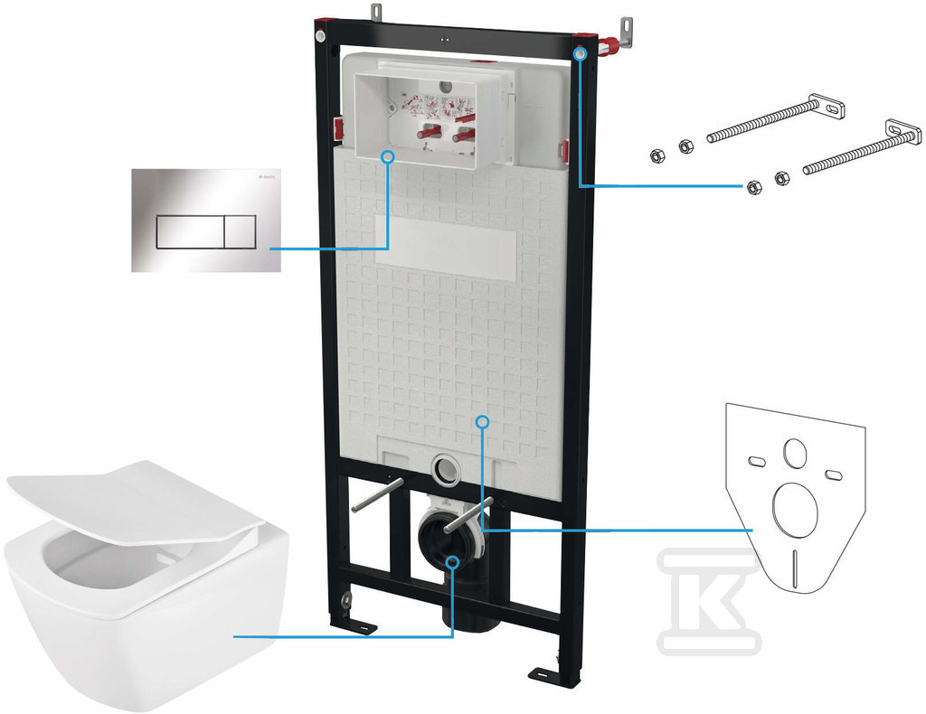 Zestaw WC podtynkowy Anemon 6 w 1, - CDZS6ZPW