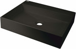 Granite washbasin placed on a countertop - 500x400 mm Correo, nero