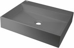 Granite washbasin placed on the countertop - 500x400 mm Correo, metallic anthracite