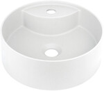 Раковина накладная Silia, альбастр Ø36 см з місцем для змішувача