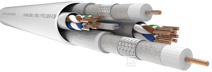 Kabel multimedialny tc multikabel PRO 2x RG6 / 2x UTP kat.6 / 1x FTTH ...