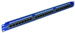 Panel 19", 24xRJ45 UTP Kategorie 6 (1HE) mit Regal, blau