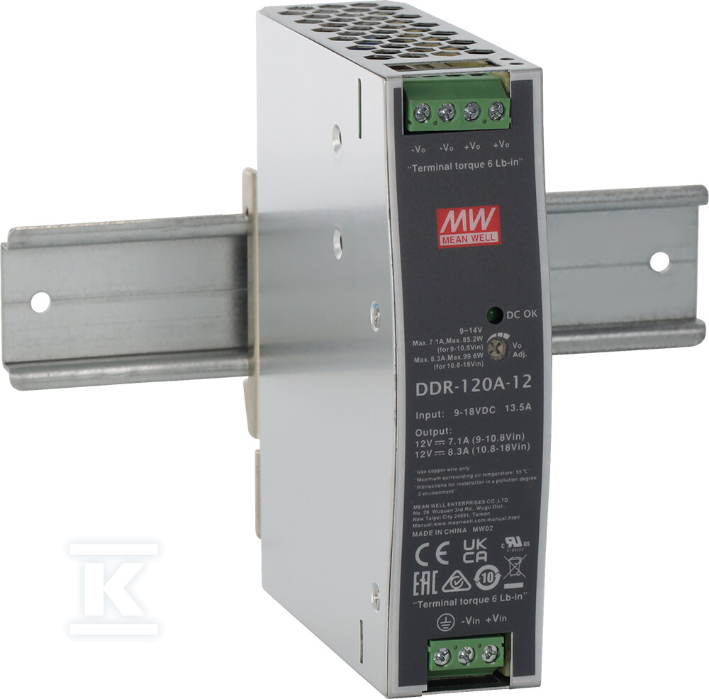 Przetwornica DC/DC na szynę DIN DDR - DDR-120A-12