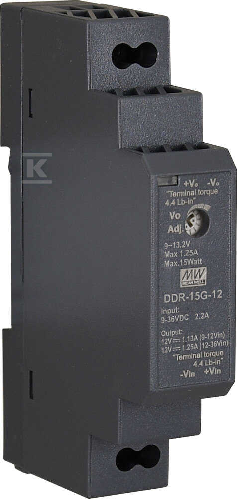 Przetwornica DC/DC na szynę DIN DDR - DDR-15G-12