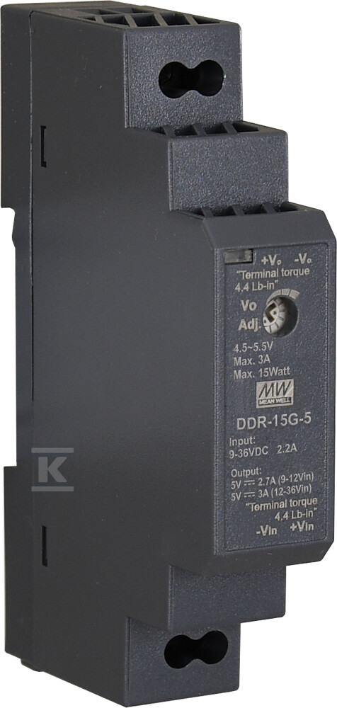Przetwornica DC/DC na szynę DIN DDR - DDR-15G-5