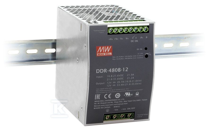 Przetwornica DC/DC na szynę DIN DDR - DDR-480B-48