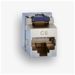 Gniazdo RJ45 STP kat. 6 keystone niebieskie (beznarzędziowe), slim