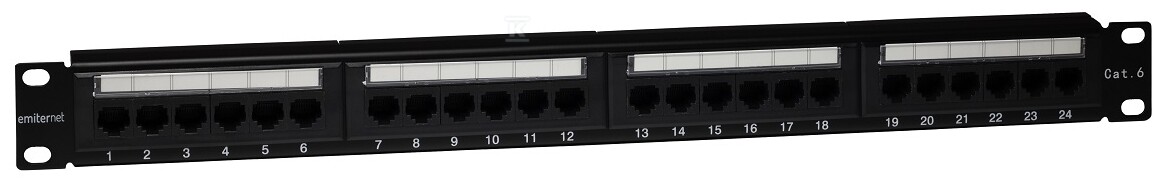 Panel 19" 24 x RJ45 UTP kat. 6 (1U) z - EMS/FA-652KR-248-C6