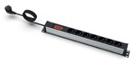 Listwa zasilająca EmiterNet 19" 7-gn.z bolcem, amperomierz, kabel 3mb wtyk uni-schuko