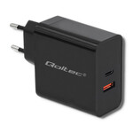 Мережевий зарядний пристрій 63W/5-20V/1.5-3A/USB Type C PD/USB QC 3.0/Чорний QOLTEC