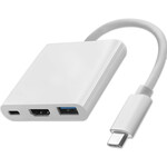 Hub Adapter USB-C 3.1 3w1/USB 3.0/HDMI 4K/USB-C 3.1 PD QOLTEC