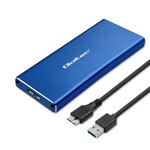 Aluminiowa Obudowa/Kieszeń na dysk M.2 SSD/SATA/NGFF/USB 3.0/Super speed/2TB/Niebieski QOLTEC