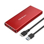 Aluminiowa Obudowa/Kieszeń na dysk M.2 SSD/SATA/NGFF/USB 3.0/Super speed/2TB/Czerwony QOLTEC