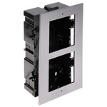 Алюмінієва монтажна рамка прихованого монтажу під 2 модулі, пластикова коробка прихованого монтажу та кабелі в комплекті.