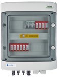 DC/AC hermetic EMITER switchgear with DC Dehn 1000V type 2 surge arrester, 2 x PV string, 2 x MPPT, AC type 2 arrester, B16A 3F