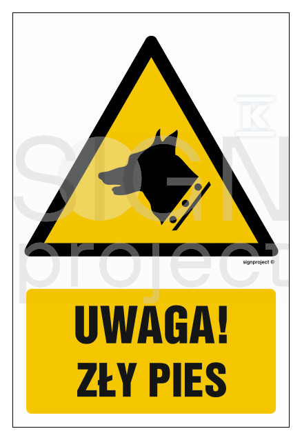 Uwaga - zły pies!, 25 x 37,5 cm, FN - - GF015_250X375_FN