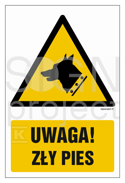 Uwaga - zły pies!, 25 x 37,5 cm, KN - - GF015_250X375_KN