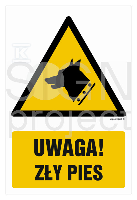 Uwaga - zły pies!, 35 x 52,5 cm, KN - - GF015_350X525_KN
