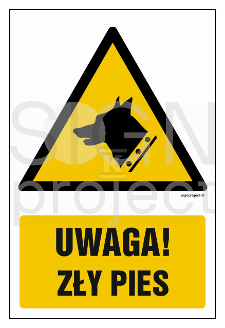 Uwaga - zły pies!, 50 x 75 cm, KN - - GF015_500X750_KN