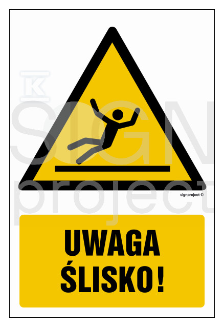 Uwaga - ślisko, 10 x 15 cm, TS - płyta - GF020_100X150_TS
