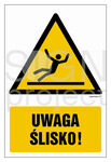 Uwaga - ślisko, 30 x 45 cm, KS - folia podłogowa fotoluminescencyjna