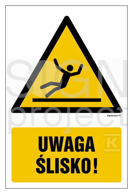 Uwaga - ślisko - arkusz 9 naklejek, 5 x - GF020_50X75_FN