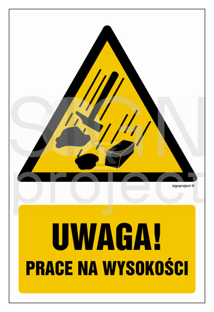 Uwaga - prace na wysokości, 25 x 37,5 - GF027_250X375_KN