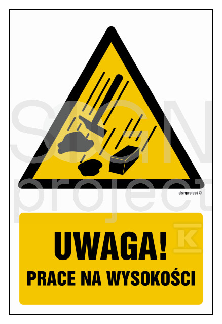 Uwaga - prace na wysokości, 50 x 75 cm, - GF027_500X750_FN