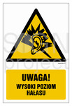 Uwaga - wysoki poziom hałasu - arkusz 9 naklejek, 5 x 7,5 cm, FS - folia samoprzylepna fotoluminescencyjna, FN - folia samoprzylepna
