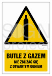 Butle z gazem - nie zbliżać się z otwartym ogniem, 30 x 45 cm, PS - płyta sztywna 1mm fotoluminescencyjna