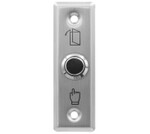 Przycisk opuszczenia posesji "EURA" PB-02H5 - podtynkowy, stop aluminium, wąski, DC 12V