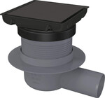 Зливний трап зворотний, nero, 130x130 мм