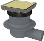 Зливний трап зворотний, золотий шліфований, 130x130 мм