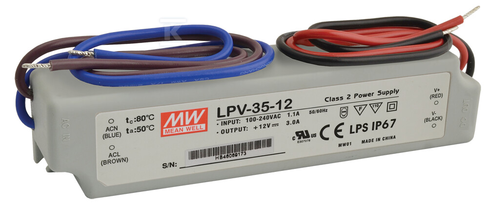 Zasilacz LED LPV 12V/35W/3A - LPV-35-12