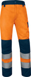 Робочі штани сигнальні з поліестеру та бавовни помаранчево-флуоресцентний-темно-синій 3XL