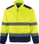 Робоча куртка сигнальна з поліестеру та бавовни жовто-флуоресцентно-темно-синя l