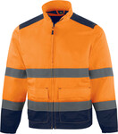 Bluza robocza ostrzegawcza z poliestru i bawełny pomarańczowy fluo-granatowy XL