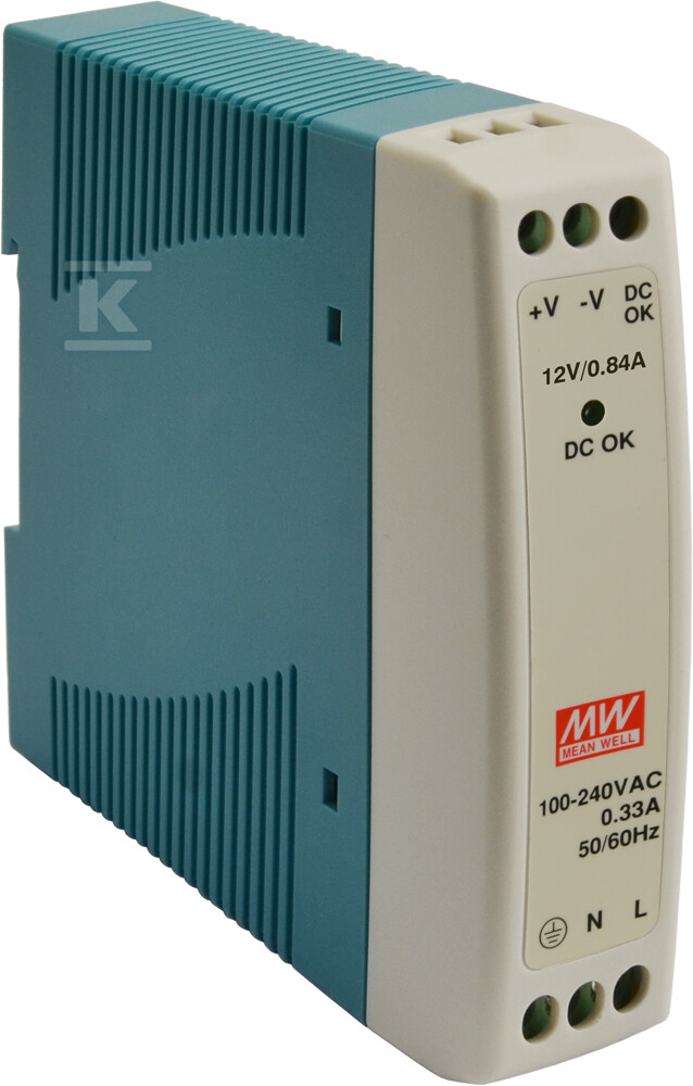 Zasilacz na szynę DIN MDR 12V/10W/0,84A - MDR-10-12