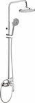 CASCADA chrome 5-function peony rain shower with a mixer tap