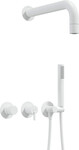 Вбудований набір Silia, bianco, з душовою лійкою та горизонтальним змішувачем