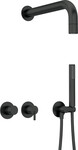 Вбудований набір Silia, nero, з душовою лійкою та горизонтальним змішувачем