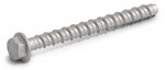 Wkręt do betonu M6 7,5x50 mm, łeb heksagonalny z kołnierzem, ocynk płatkowy, R-LX /100opk/
